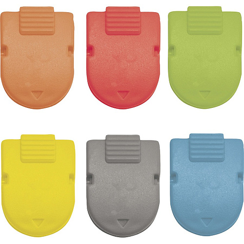 Advantus Magnetic Cabinet/Locker Clip 1" Length x 0.5" Width - 40 Sheet Capacity - for Notes, Photo, Memo, Message - Magnetic, Self-adhesive - Assorted - Ceramic Magnet - 6 / Pack (97526)