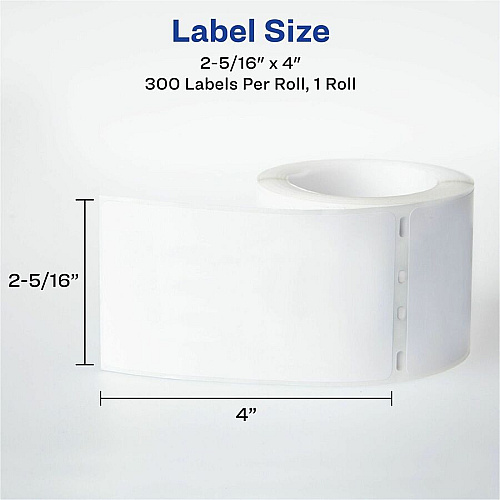 Avery&reg; Thermal Roll Labels 2-5/16"x4" , 300 White Shipping Labels (4190) 2 5/16" Height x 4" Width - Roll - Permanent Adhesive - Rectangle - Direct Thermal, Thermal - Bright White - Paper - Water Resistant - Permanent Adhesive, Scratch Resista (04190)