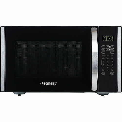 Lorell Microwave Single - 1.6 ft³ Capacity - Microwave - 11 Power Levels - FuseMetal - Countertop - Black, Silver (LLR00231)
