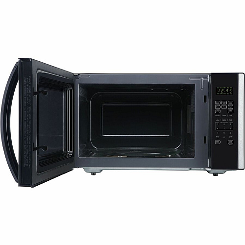 Lorell Microwave Single - 1.6 ft³ Capacity - Microwave - 11 Power Levels - FuseMetal - Countertop - Black, Silver (LLR00231)