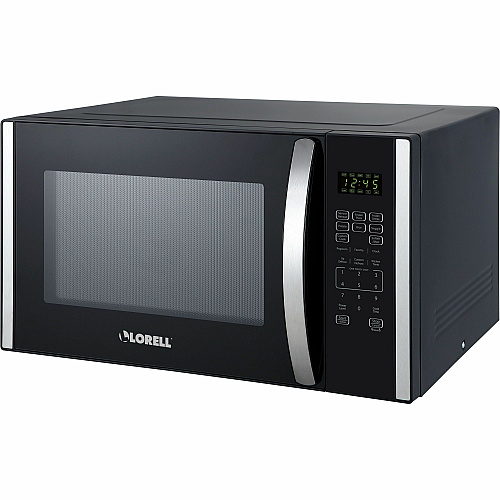 Lorell Microwave Single - 1.6 ft³ Capacity - Microwave - 11 Power Levels - FuseMetal - Countertop - Black, Silver (LLR00231)