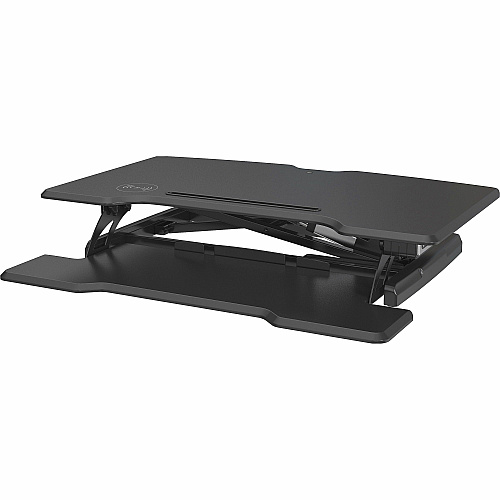 Lorell Electric Desk Riser with Wireless Device Charging 20" Height x 19.25" Width x 33.50" Depth - Desktop - Black (LLR99530)