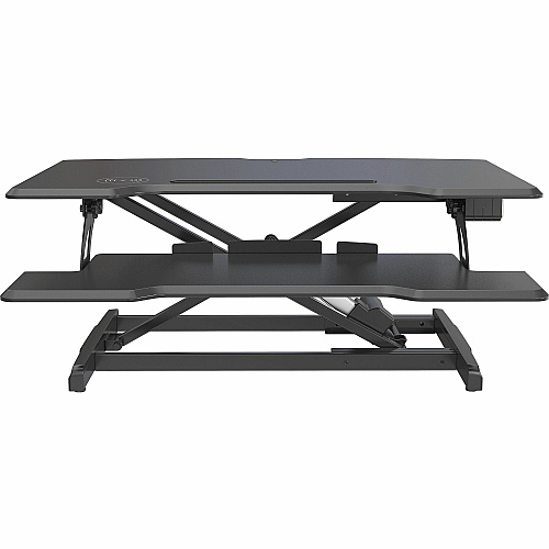 Lorell Electric Desk Riser with Wireless Device Charging 20" Height x 19.25" Width x 33.50" Depth - Desktop - Black (LLR99530)