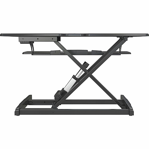 Lorell Electric Desk Riser with Wireless Device Charging 20" Height x 19.25" Width x 33.50" Depth - Desktop - Black (LLR99530)