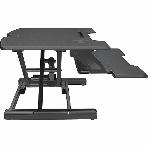 Lorell Electric Desk Riser with Wireless Device Charging 20" Height x 19.25" Width x 33.50" Depth - Desktop - Black (LLR99530)