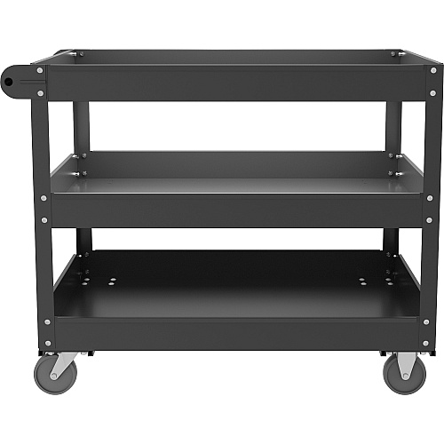 Lorell Utility Cart 3 Shelf - 400 lb Capacity - 4 Casters - Steel - x 16" Width x 30" Depth x 32" Height - Black - 1 Each (LLR00027)