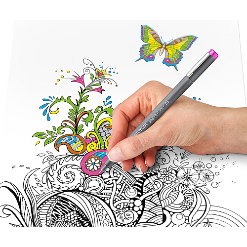 Staedtler Pigment Liner 308 0.5 mm Fine Pen Point - Assorted Ink - Pigment-based - Polypropylene Barrel - Metal Tip - 6 / Set (30805S2SB6)