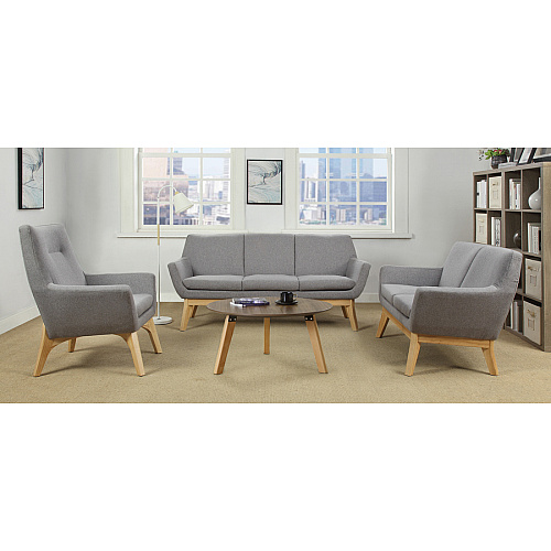 Lorell Quintessence Collection Coffee Table 15.8" Height x 32" Diameter - Knife Edge - Walnut Laminate Table Top (LLR16247)