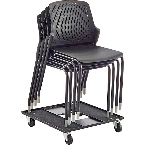 Safco Next Stack Chair Black Seat Color - Polypropylene Seat Material - Black Back Color - Polypropylene Back Material - Tubular Steel Frame Material - Four-legged Base - 4 / Carton (4287BL)