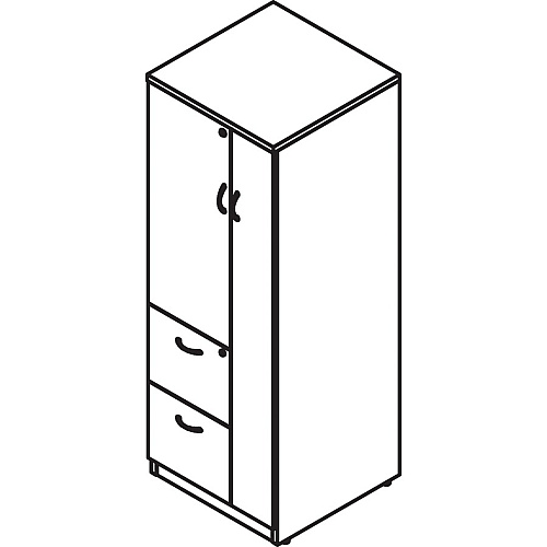 Lorell Essentials Series Tall Storage Cabinet 65.6" Height x 23.6" Width x 23.6" Depth Cabinet - 2 x File Drawer(s) - 1 Door(s) - 2 Shelve(s) - Material: Laminate, Medium Density Fiberboard (MDF), Particleboard - Finish: Espresso (LLR18229)