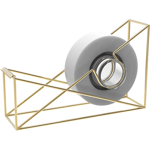 U Brands Vena Tape Dispenser 1" Core - Refillable - Easy to Use, Sturdy, Lightweight - Wire Metal - Gold - 1 Each (3235U0624)