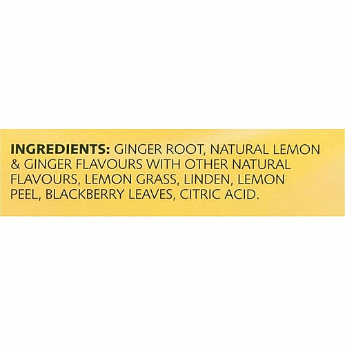 Twinings of London Lemon & Ginger Herbal Tea Bag Herbal Tea - 1.3 oz - 25 / Box (09180)