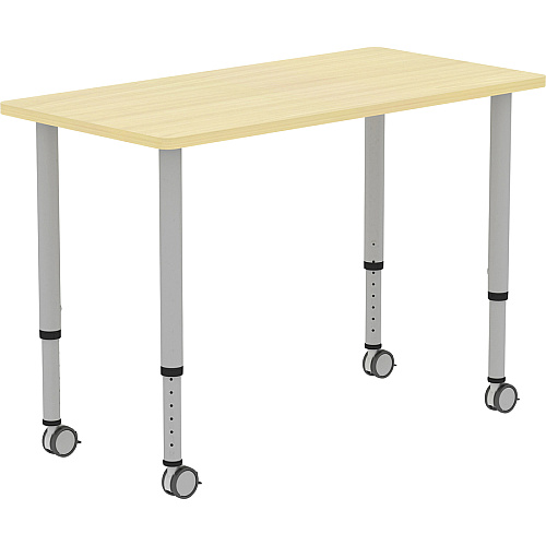 Lorell Attune Height-adjustable Multipurpose Rectangular Table Rectangle Top - Height Adjustable - 26.62" to 33.62" Adjustment - 48" Table Top Width x 23.62" Table Top Depth - 33.62" Height - Assembly Required - Laminated, Maple - Laminate - 1  (LLR69582)