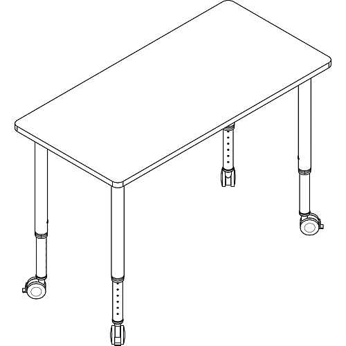 Lorell Attune Height-adjustable Multipurpose Rectangular Table Rectangle Top - Height Adjustable - 26.62" to 33.62" Adjustment - 48" Table Top Width x 23.62" Table Top Depth - 33.62" Height - Assembly Required - Laminated, Maple - Laminate - 1  (LLR69582)