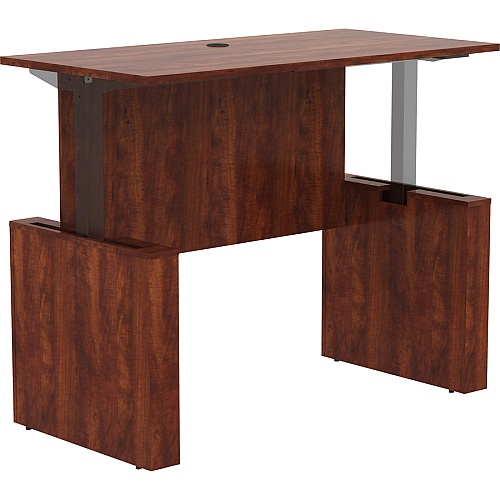 Lorell Essentials Series Sit-to-Stand Desk Shell x 0.1" Thickness Top, 49" Height x 60" Width x 29" Depth - Finish: Cherry - Laminate Table Top (LLR69570)