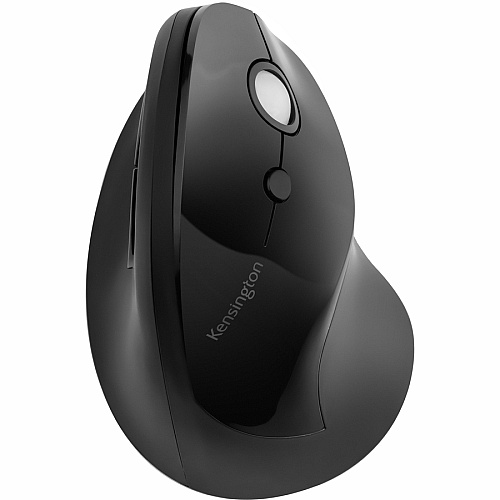 Kensington Pro Fit Ergo Vertical Wireless Mouse Wireless - Radio Frequency - Black - USB - 1600 dpi - Scroll Wheel - 6 Button(s) - 1 Each (K75501WW)