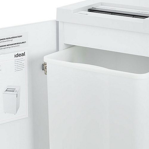 ideal. 2465 Cross-Cut Paper Shredder Continuous Shredder - Cross Cut - 15 Per Pass - for shredding Paper, Staples, Paper Clip, Credit Card - 1.500" x 0.187" Shred Size - P-4 - 27 ft/min - 9.50" Throat - 9 gal Wastebin Capacity - 559.27 W - W (IDEDSH0070H)