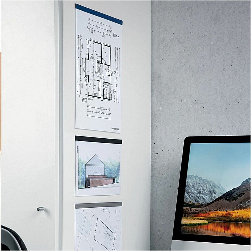DURABLE DURAFIX Rail Silver - For Document, Note, Whiteboard, Window, Door, Glass, Cabinet - 5 / Each (470723)