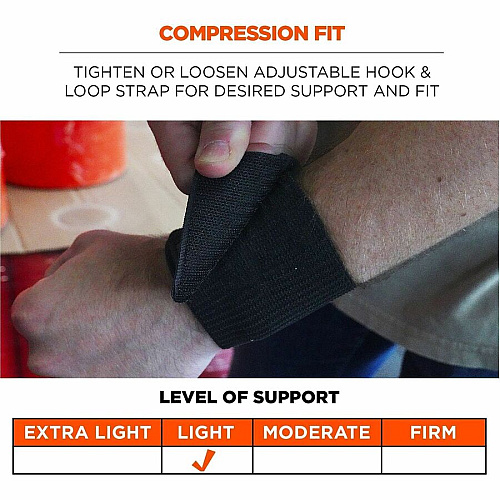 Ergodyne ProFlex 400 Universal Wrist Wrap Black - Woven, Elastic (72102)
