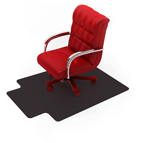 Advantagemat Black Advantagemat&reg; Black Vinyl Lipped Chair Mat for Carpets - 45" x 53" Carpeted Floor - 53" Length x 45" Width x 0.090" Depth x 0.090" Thickness - Lip Size 25" Length x 12" Width - Lipped - Classic - Polyvinyl Chloride (P (FC114553LLBV)
