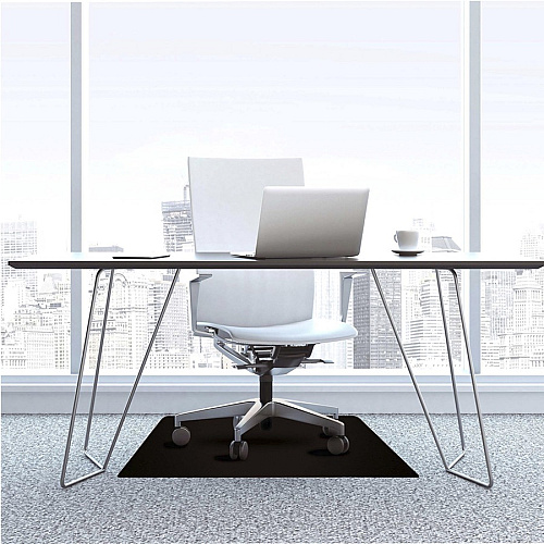 Advantagemat Black Advantagemat&reg; Black Vinyl Rectangular Chair Mat for Carpets - 48" x 60" Carpeted Floor - 60" Length x 48" Width x 0.090" Depth x 0.090" Thickness - Rectangular - Classic - Polyvinyl Chloride (PVC), Vinyl - Black - 1 E (FC114860LEBV)