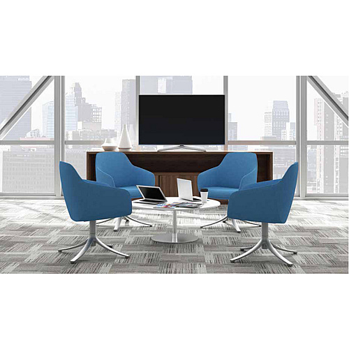 9 to 5 Seating Lilly Swivel Base Fabric Lounge Chair Gray Seat Color - Fabric, Foam Seat Material - Gray Back Color - Fabric, Foam Back Material - 1 Each (9134GTPFDO)