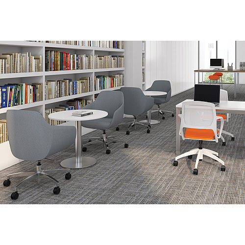 9 to 5 Seating Lilly 5-Star Base Fabric Lounge Chair Gray Seat Color - Fabric, Foam Seat Material - Gray Back Color - Fabric, Foam Back Material - 5-star Base - 1 Each (9154R2SFDO)