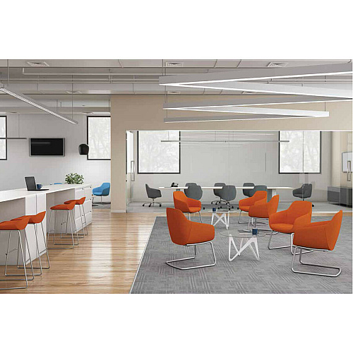 9 to 5 Seating Lilly Lounge Bar Stool Onyx Seat Color - Onyx Back Color - Fabric, Foam Back Material - Sled Base - 1 Each (9165STSFON)