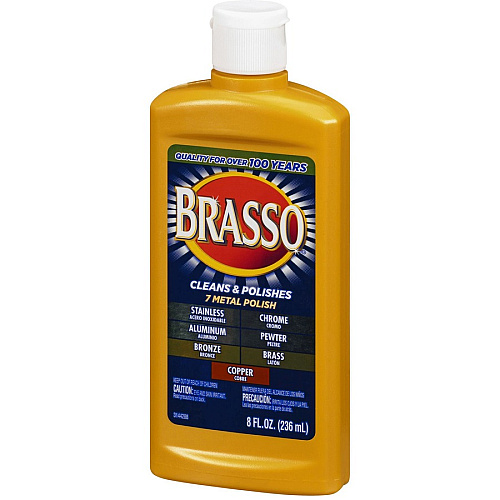 Brasso Metal Polish 8 fl oz (0.3 quart) - Tan Bottle - 1 Each (89334)