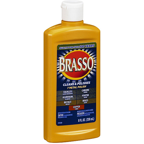 Brasso Metal Polish 8 fl oz (0.3 quart) - Tan Bottle - 1 Each (89334)