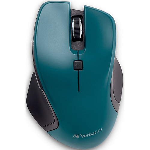 Verbatim USB-C&trade; Wireless Blue LED Mouse - Teal Blue LED/Optical - Wireless - Radio Frequency - 2.40 GHz - Teal - USB Type C - 1600 dpi - 6 Button(s) - 1 Each (70247)