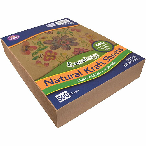 Creativity Street Natural Kraft Sheets Drawing, Project, Art, Craft Project, Decoration - 500 Piece(s) - 2.10" Height x 9" Width x 12" Length - Natural - Kraft - 500 / Ream (5713)