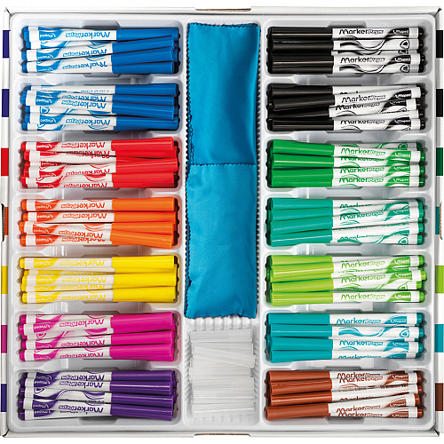 Helix Whiteboard Markers 1.4986 mm Fine Bullet Marker Point - Erasable - Assorted Ink - 168 / Box (741804)