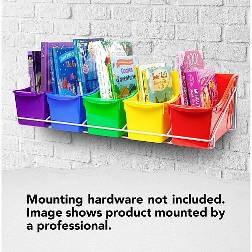 Storex Large Book Bins Metal Shelf Rack 5 Compartment(s) - 7.25" Height x 14.30" Width x 25.69" Length - Metal, Steel - 1 / Carton (71125U01C)
