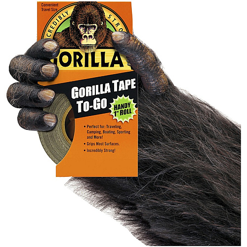 Gorilla Glue Gorilla Tape To-Go 10 yd Length x 1" Width - Black - 1 Each (6100109)