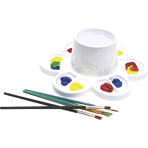 Storex Paint & Water Tray Paint, Water, Art Project - 6" Height x 8.30" Width x 8.30" Length - White - Plastic - 6 / Carton (00480E06C)