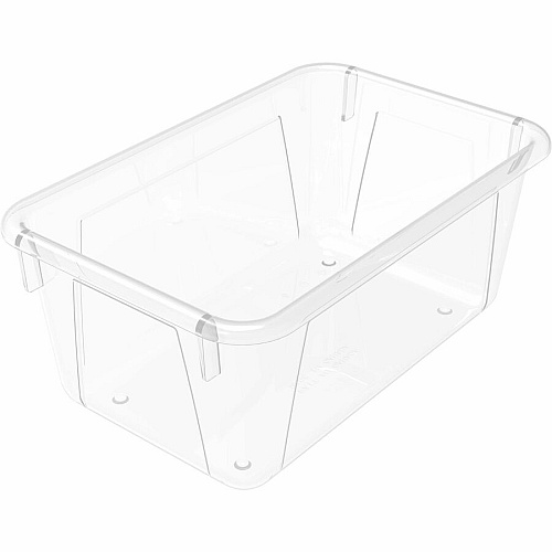 Storex Crystal Clear Cubby Bin 5.18" Height x 7.80" Width x 12.09" Length - Clear - 5 / Carton (62464U05C)