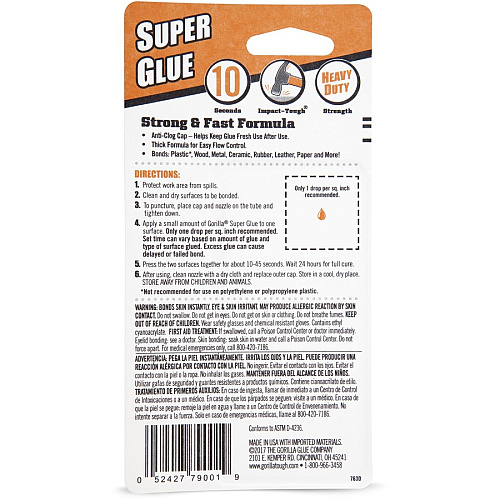 Gorilla Glue Gorilla Super Glue 0.53 oz - Clear - 1 Each (7805001)