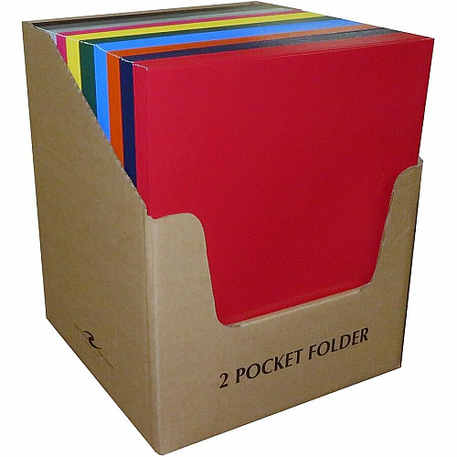 Roaring Spring Letter Pocket Folder 8 1/2" x 11" - 50 Sheets Capacity - 2 Internal Pocket - 12 pt. - Assorted - 1 Carton (36664CS)