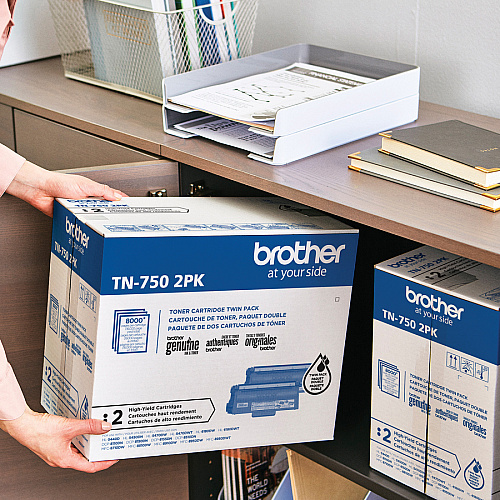 Brother TN-750 Original High Yield Laser Toner Cartridge - Twin-pack - Black - 1 Box (TN7502PK)