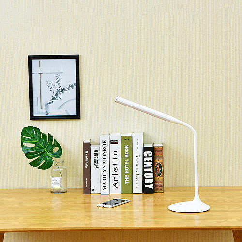 Data Accessories Company Desk Lamp 15" Height - 6 W LED Bulb - Desk Mountable - White - for Office, Home, Dorm (21634)