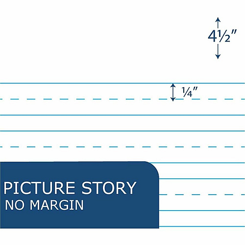 Roaring Spring Marble Comp Picture Story Notebook 100 Sheets - 200 Pages - Printed - Sewn/Tapebound - Both Side Ruling Surface - 0.50" Ruled - 15 lb Basis Weight - 56 g/m² Grammage - 9 3/4" x 7 1/2" Sheet Size - 0.50" Height x 7.5" Width x  (97228CS)