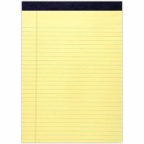 Roaring Spring Legal Pads 50 Sheets - 100 Pages - Printed - Stapled/Tapebound - Both Side Ruling Surface - Wide Ruled Front Ruling - 0.34" Ruled - Double Line Red Margin - 15 lb Basis Weight - 56 g/m² Grammage - 11 3/4" x 8 1/2" Sheet Size  (74764CS)