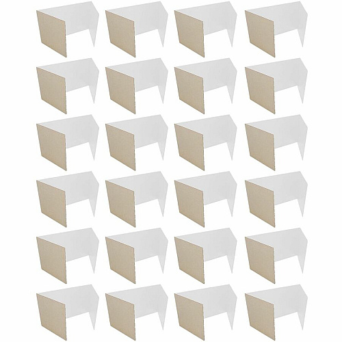 Flipside Products Flipside 12 x 48 Tri-fold Study Carrel 48" Width x 12" Height48" Length - Corrugated - White - 24 / Pack (6000524)
