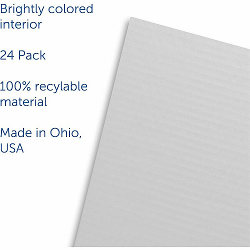 Flipside Products Flipside 12 x 48 Tri-fold Study Carrel 48" Width x 12" Height48" Length - Corrugated - White - 24 / Pack (6000524)