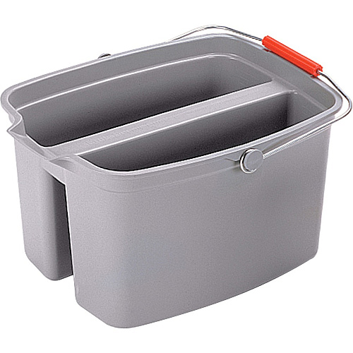 Rubbermaid Commercial 19 QT Double Pail 4.75 gal - Handle - 10" x 14.5" - Plastic - Gray - 6 / Carton (262888GYCT)