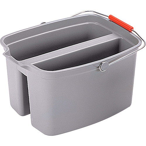 Rubbermaid Commercial 19 QT Double Pail 4.75 gal - Handle - 10" x 14.5" - Plastic - Gray - 6 / Carton (262888GYCT)