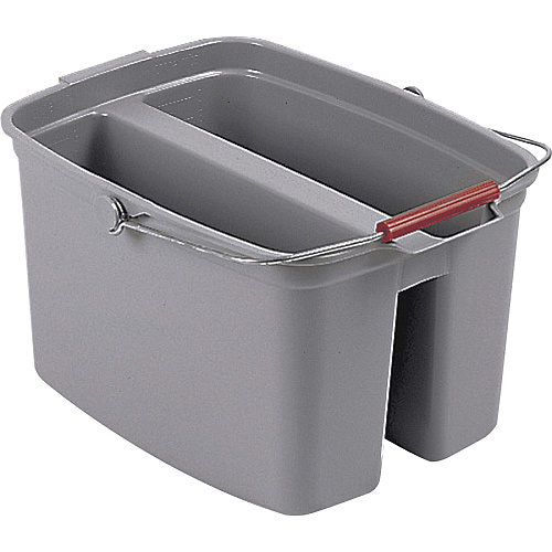 Rubbermaid Commercial 19 QT Double Pail 4.75 gal - Handle - 10" x 14.5" - Plastic - Gray - 6 / Carton (262888GYCT)