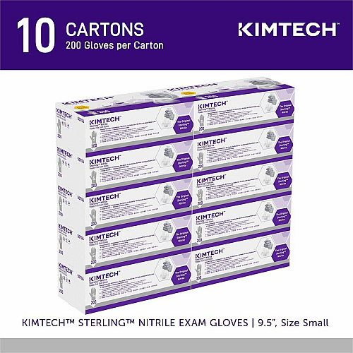 Kimberly-Clark Professional Sterling Nitrile Exam Gloves Small Size - For Right/Left Hand - Light Gray - Latex-free, Textured Fingertip, Non-sterile, Environmentally Safe - For Laboratory Application, Chemotherapy, Industrial - 200/Box - 10 / Ca (50706CT)