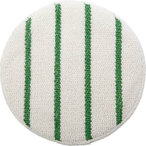 Rubbermaid Commercial Green Stripe Carpet Bonnet 175 rpm to 300 rpm Speed Supported - Scrub Strip - White, Green - 5 / Carton (P26900CT)